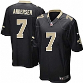 Nike Men & Women & Youth Saints #7 Morten Andersen Black Team Color Game Jersey,baseball caps,new era cap wholesale,wholesale hats